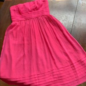 J. Crew dress Pink sz 6 100% silk Strapless